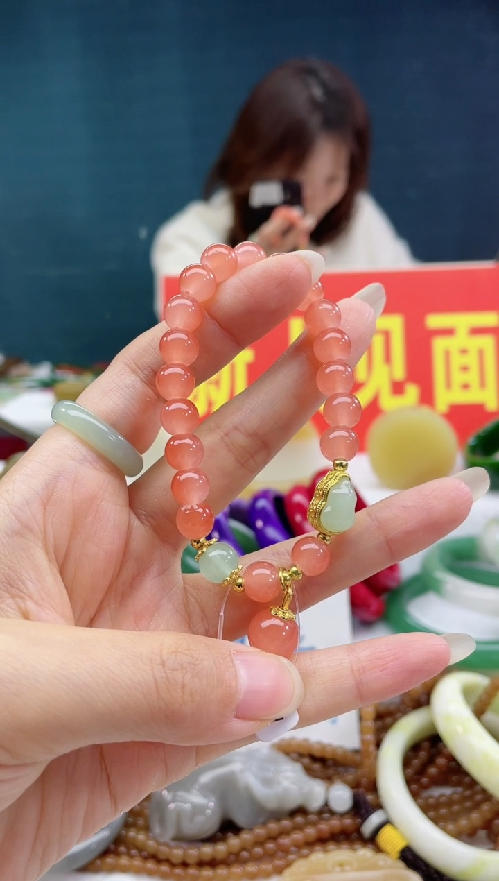 【闪购商品】玛瑙/玉髓手链合金8