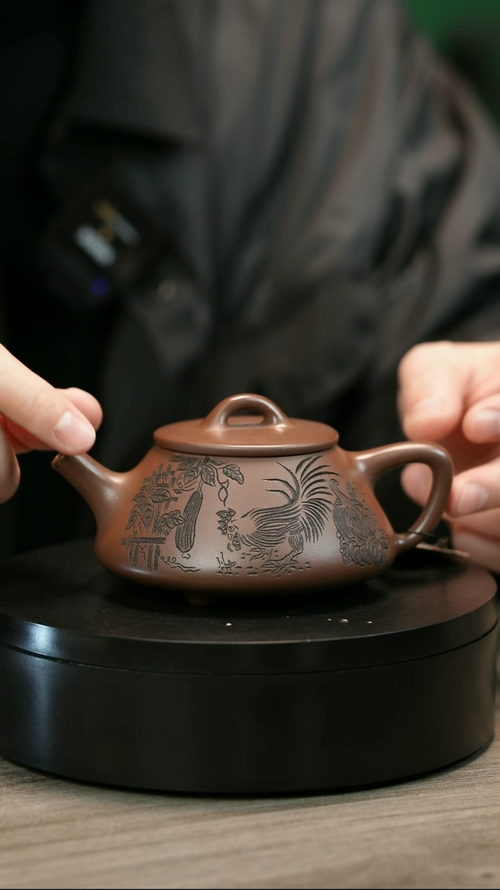 茶壶紫砂峰*H1636赵信军公鸡石瓢