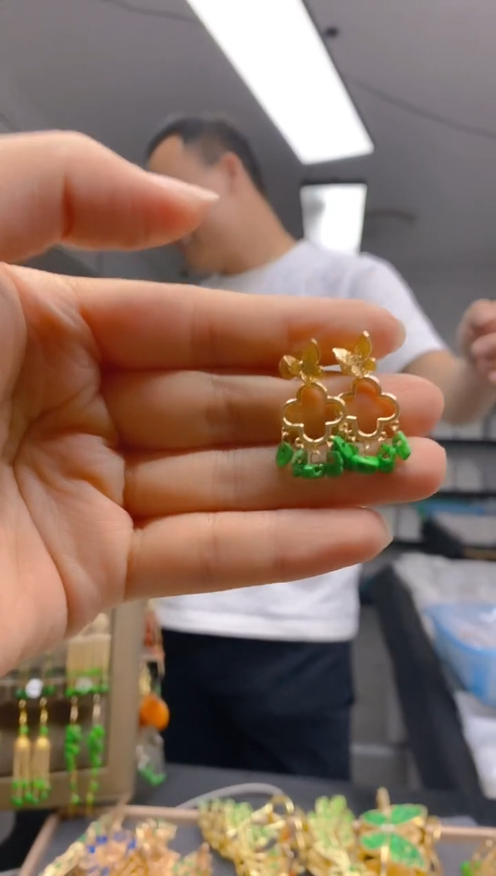【闪购商品】翡翠耳饰合金0306翡翠耳钉