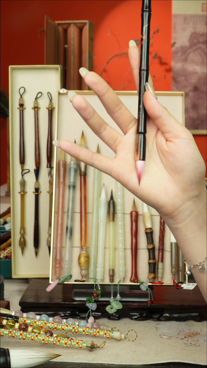 247号闪孤品高货毛笔链接 清水试笔 蘸墨不退