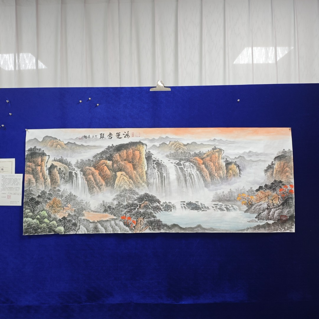 鸿运当头y李鲤手绘作品画芯尺寸小红180cm*70cm