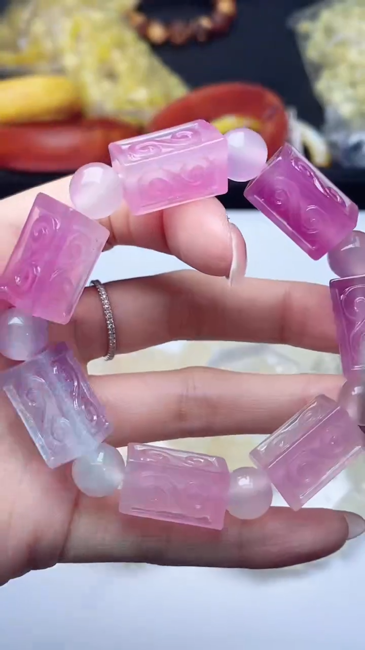 未镶嵌琥珀手链39   k11雕刻