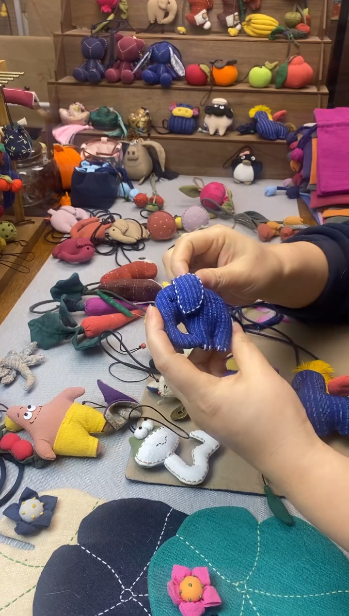 布艺小象项链（土布）