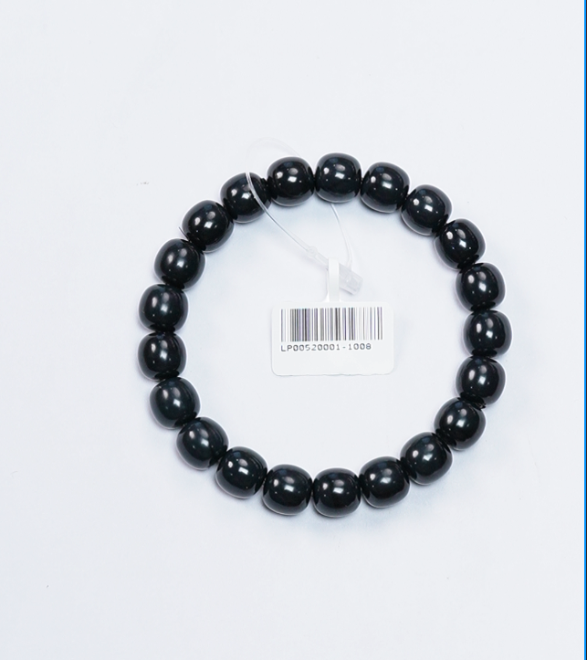 【吉玉0001-1008】和田玉墨玉手串9x10mm