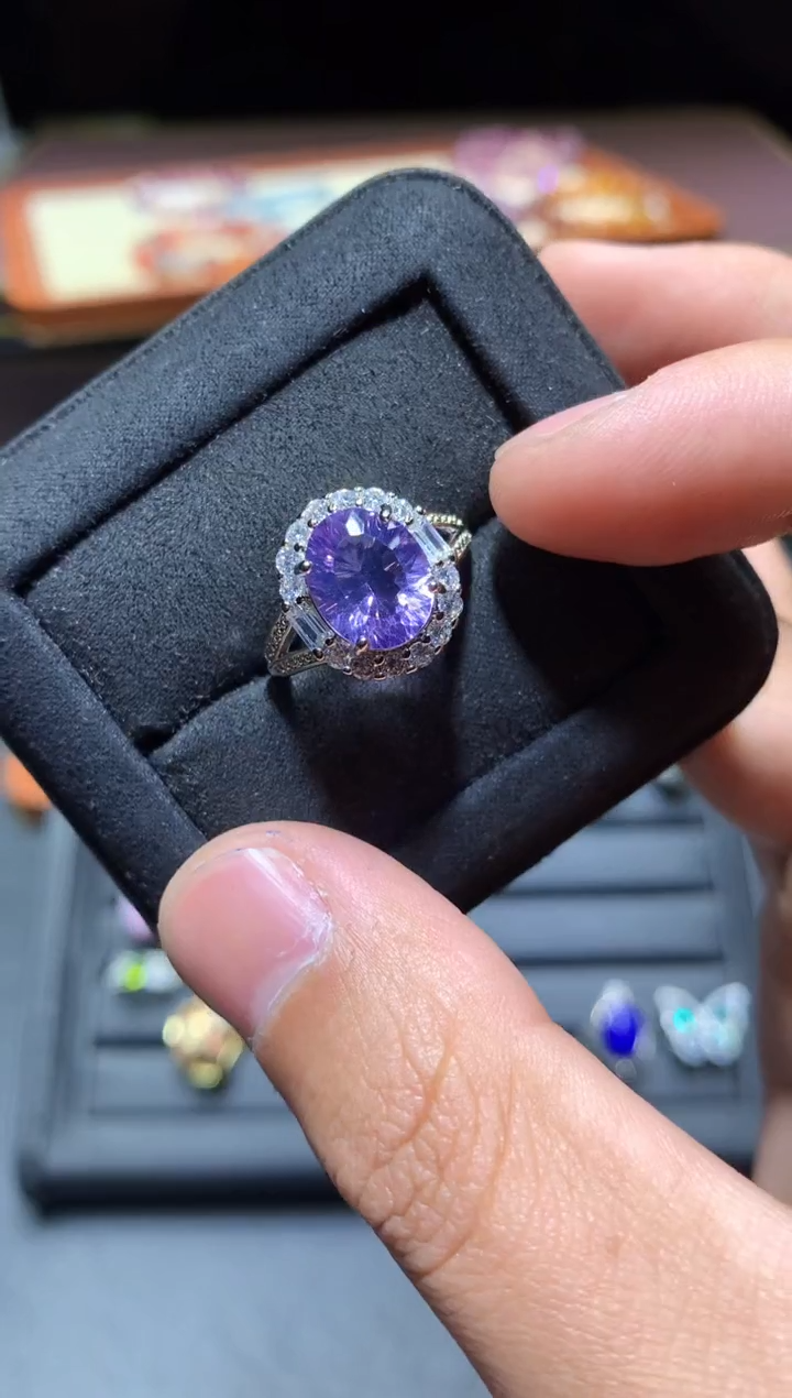 【闪购商品】水晶戒指未镶嵌F84紫玉晶多样性发货只发一件