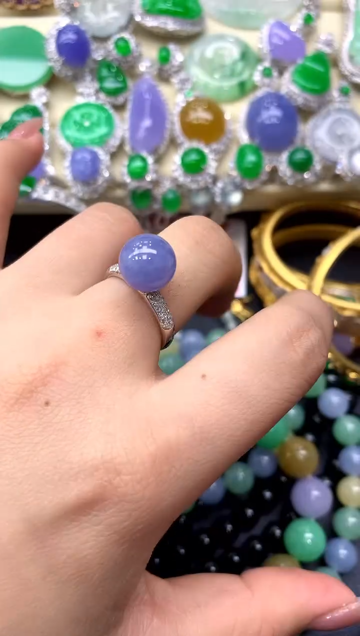 18K金镶嵌戒指翡翠312-中国好珍宝