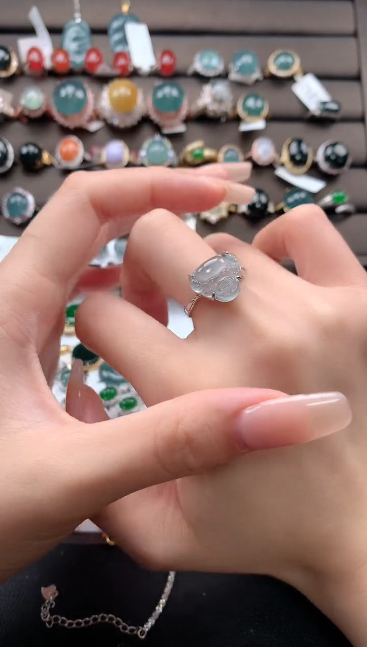 【闪购商品】翡翠戒指银S925镶嵌32132131