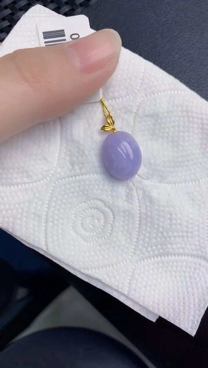 颈饰18K金镶嵌翡翠天然翡翠缅甸A货