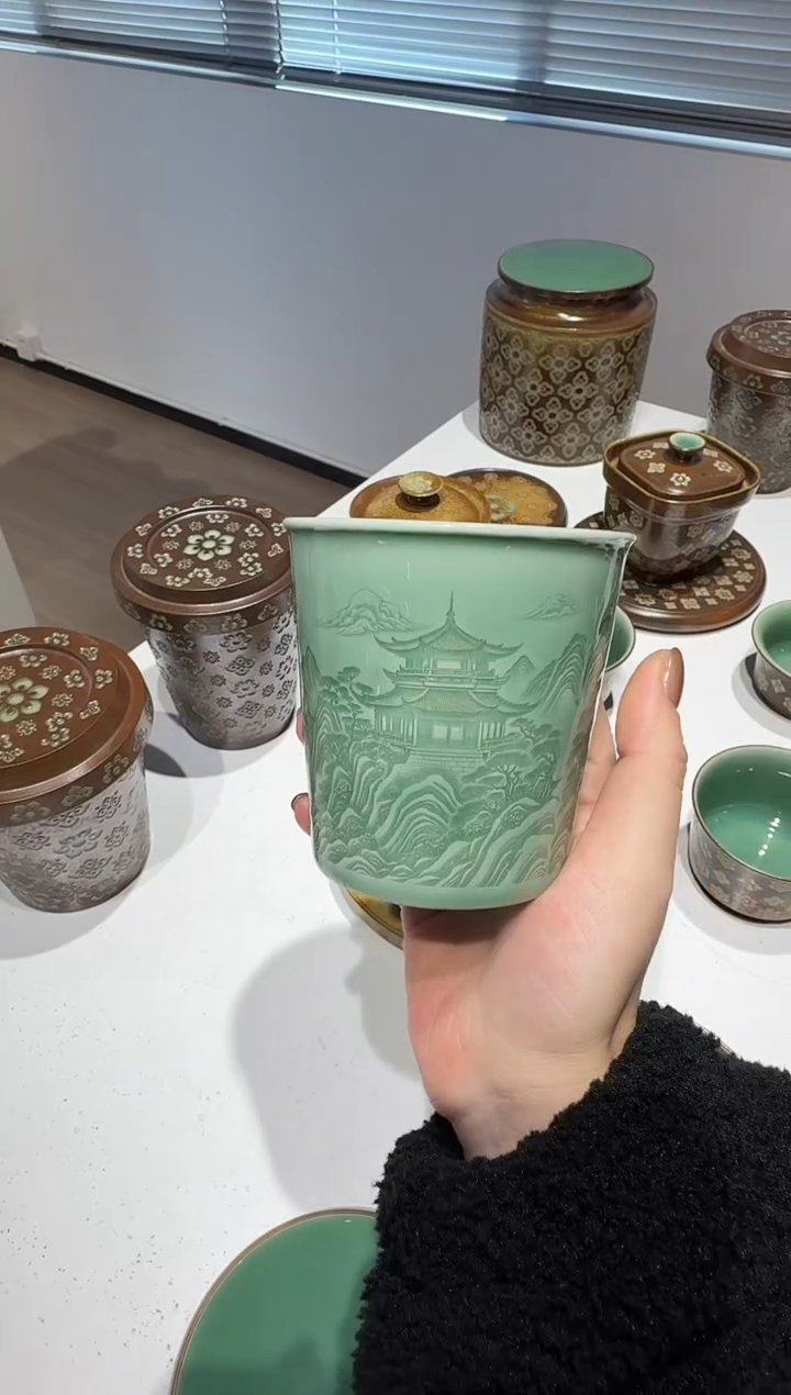 青瓷手工茶器包邮