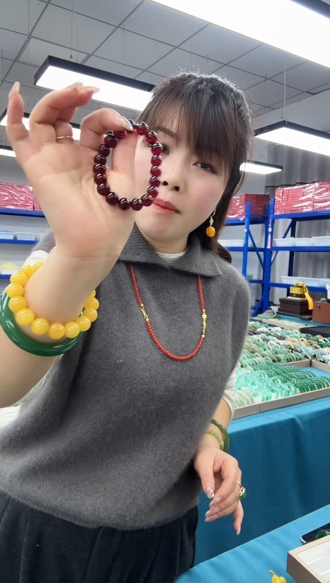 手链血珀未镶嵌9+单圈手串