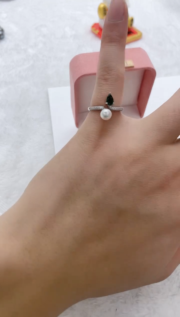 【闪购商品】海水珍珠戒指银S925镶嵌海水珍珠戒指