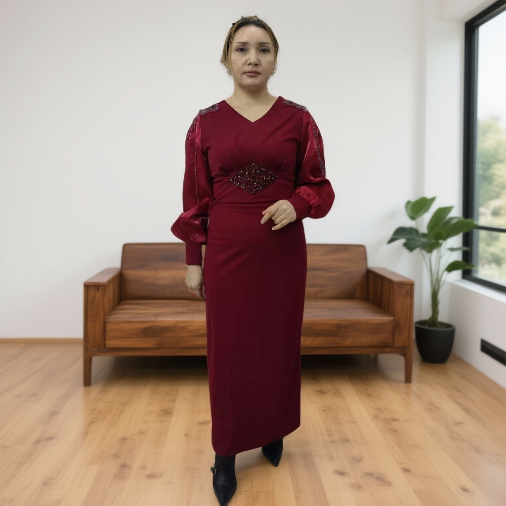 时尚高端爆款连衣裙蕾丝显瘦气质 长袖网红轻奢印花拼接秋冬圆领