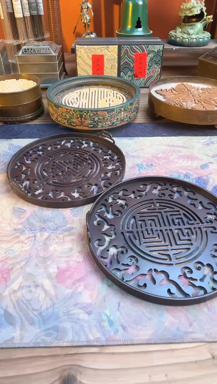 铜15CM双耳篆模福禄寿考