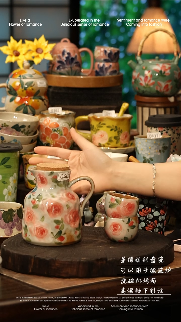 陶瓷景德镇高温釉下彩手工手绘款式@A0040@