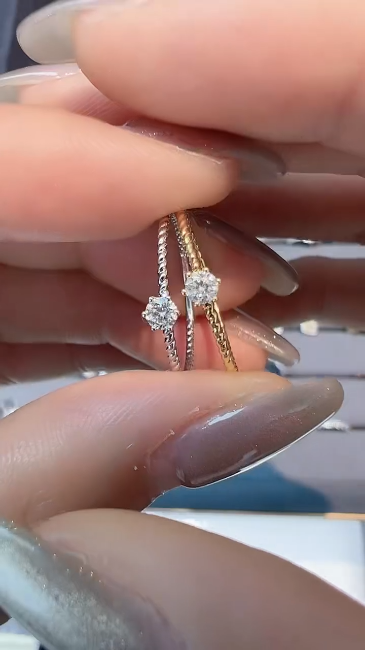 【闪购商品】钻石戒指/指环18K金镶嵌多样性发一