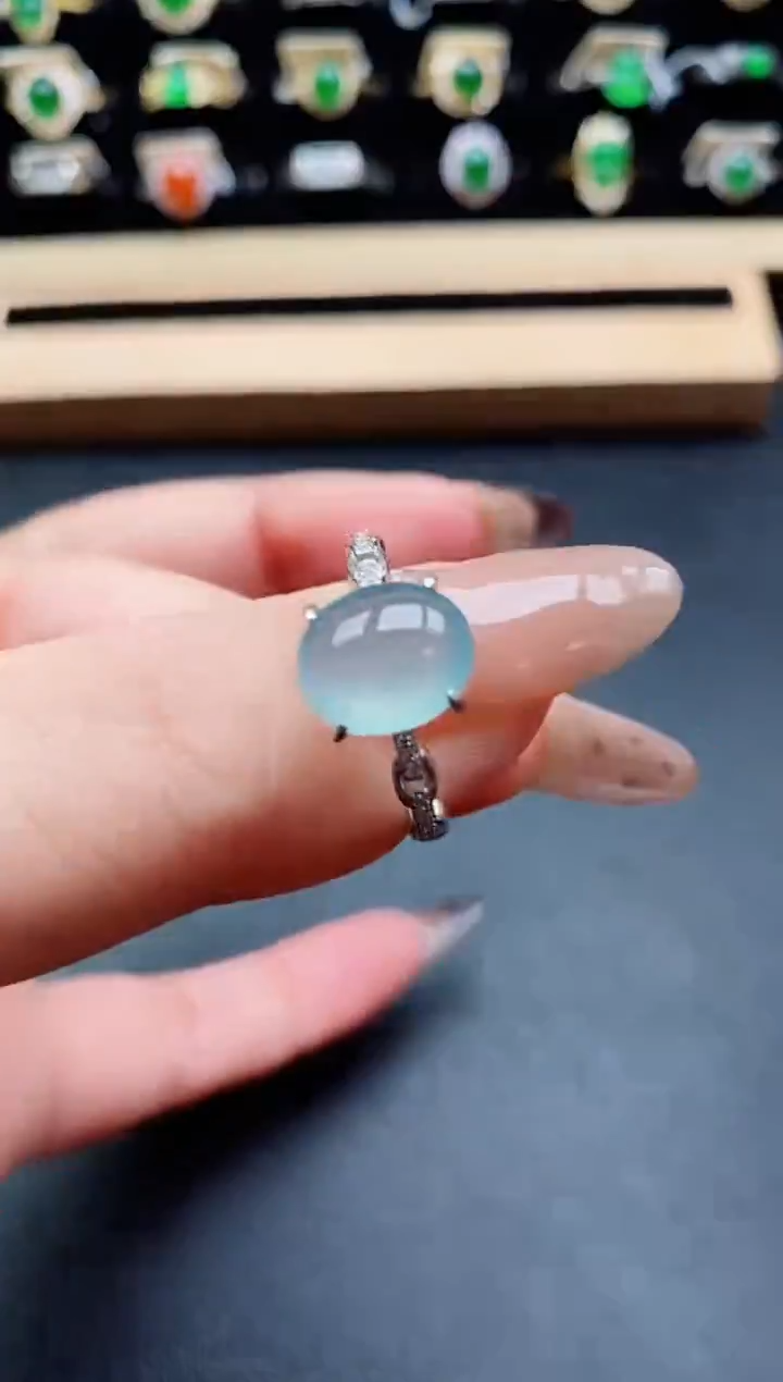 银S925镶嵌戒指翡翠121