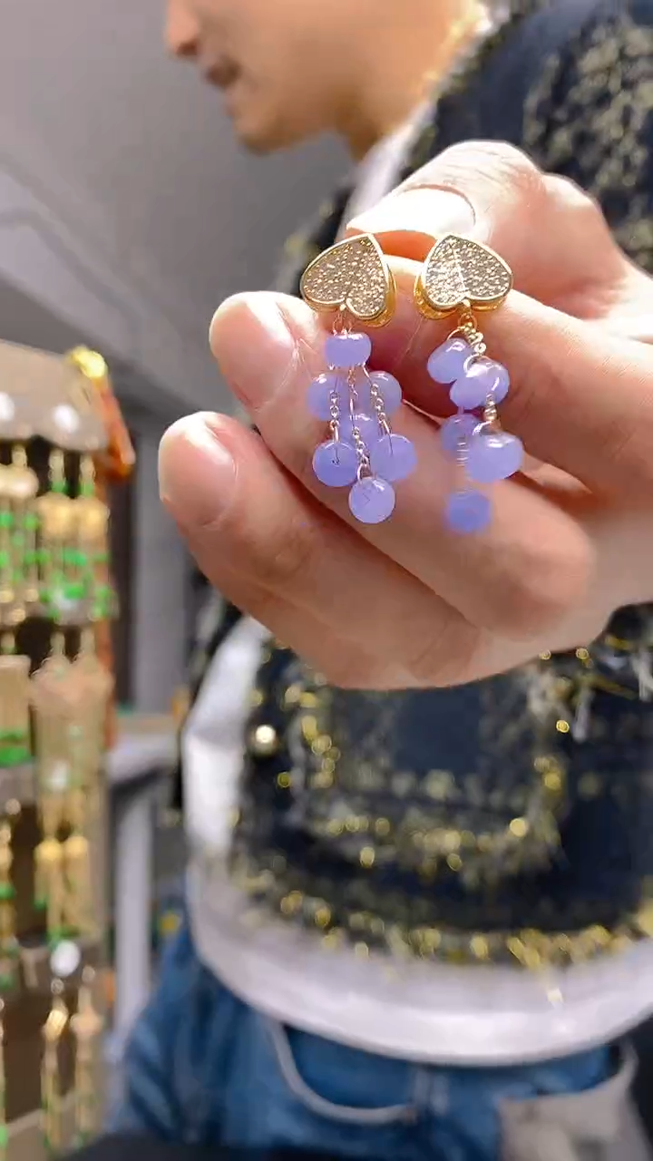 【闪购商品】翡翠耳饰合金357翡翠耳钉