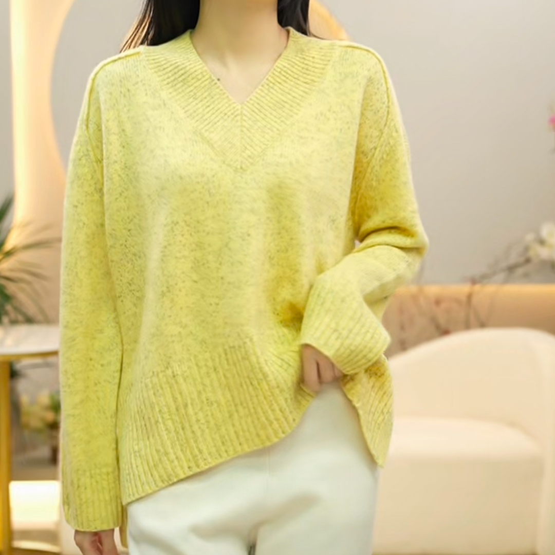 凌云推荐！女式V领星阑毛衣RF2503