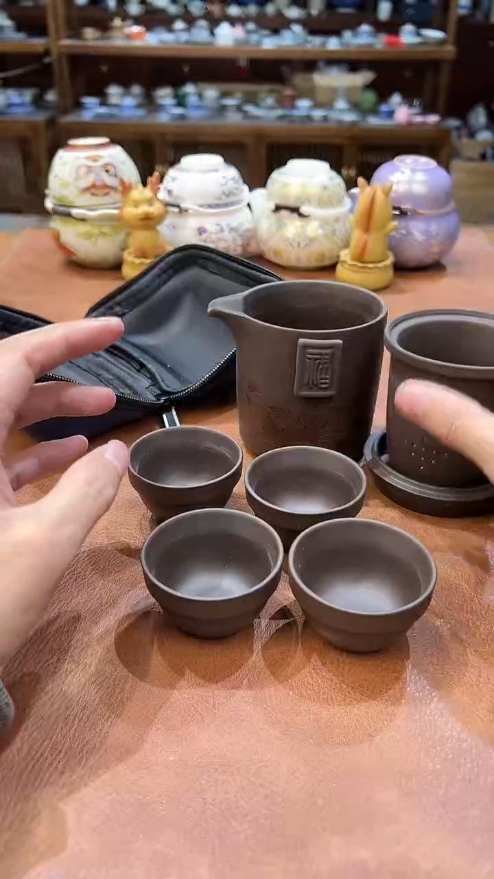 真的很便宜会开片的旅行茶具