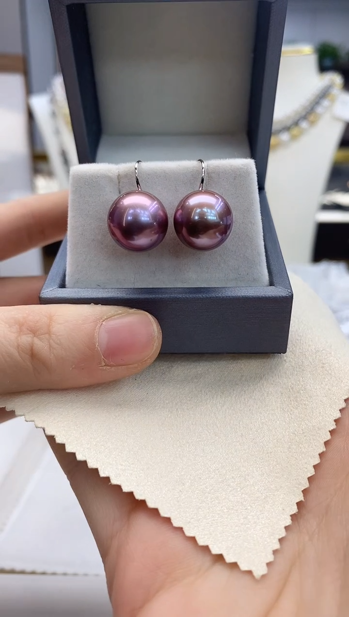 【闪购商品】淡水珍珠耳饰18K金镶嵌淡水高跟鞋耳钉  