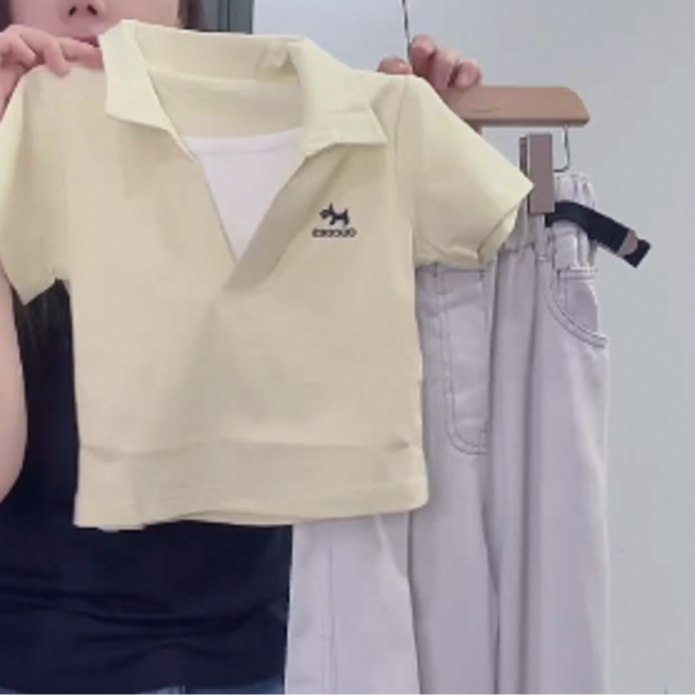 现货   2025夏季儿童男童女童短袖假两件T恤25081