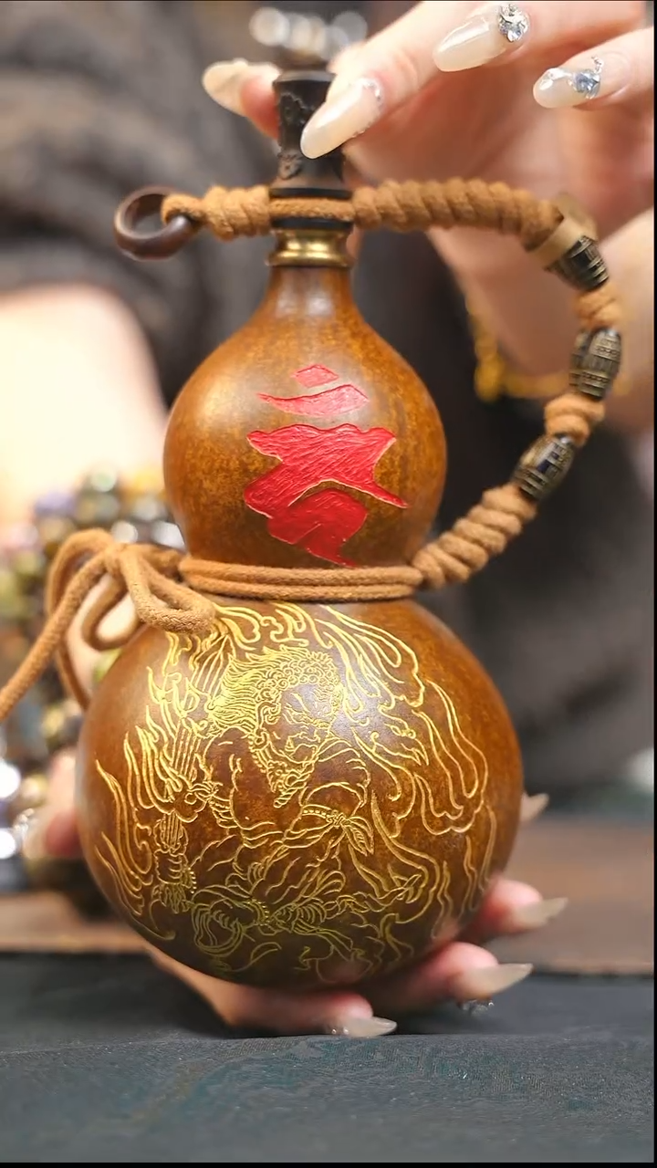 【闪购商品】XV267大漆酒葫芦不包手串及旋转底座