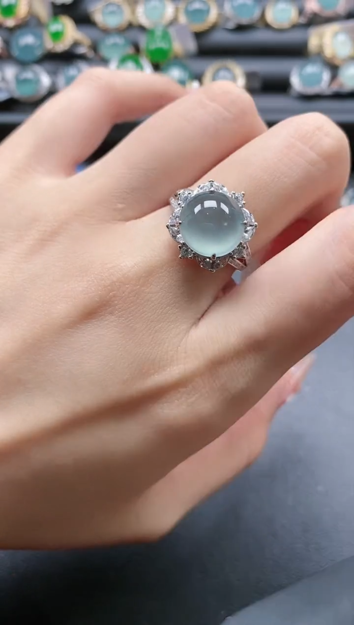 【闪购商品】翡翠戒指银S925镶嵌51151