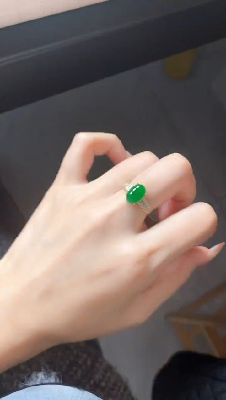 银S925镶嵌戒指翡翠15151