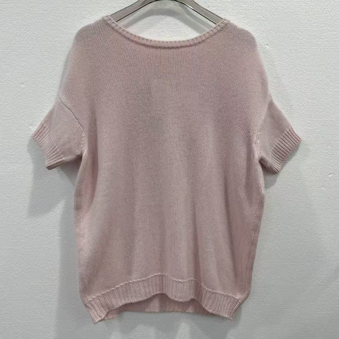 未使用 DIOR/迪奥 浅粉色短袖毛衣