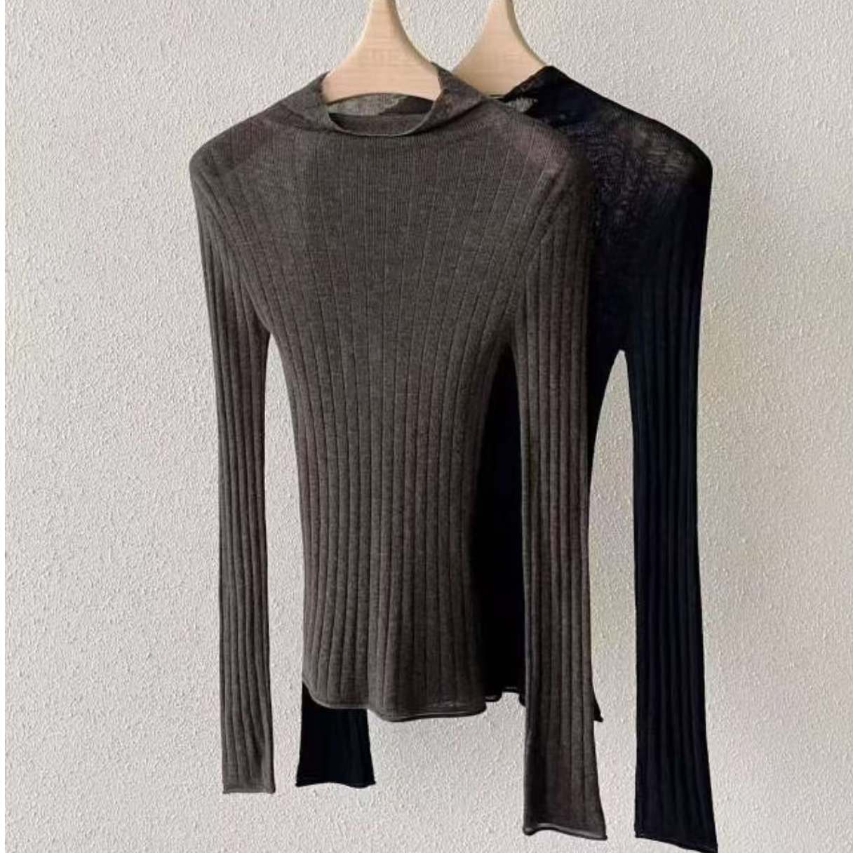 慕溢-353时尚双色修身上衣