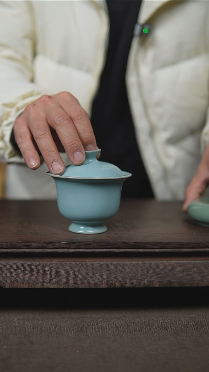 【闪购商品】杯仿古宋臻两才元宝盖碗大瑕