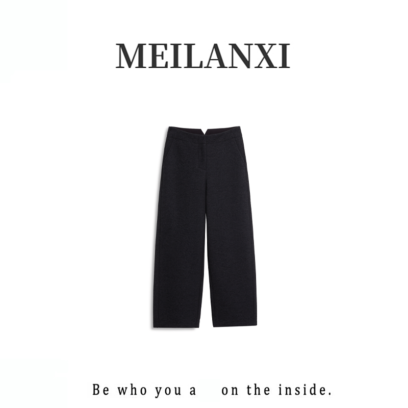 【MEILANXI】【秀场款】冬新款绵羊毛加绒气质百搭休闲时尚女长裤