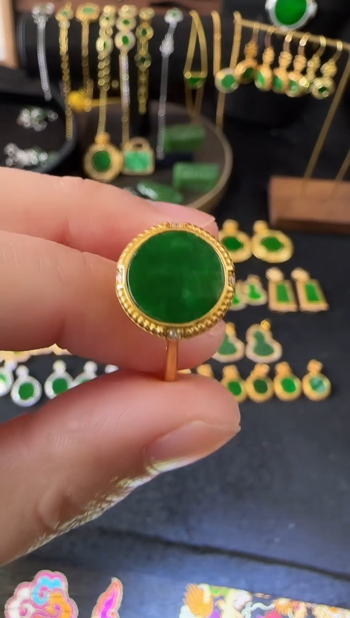 【闪购商品】翡翠戒指银S925镶嵌戒指