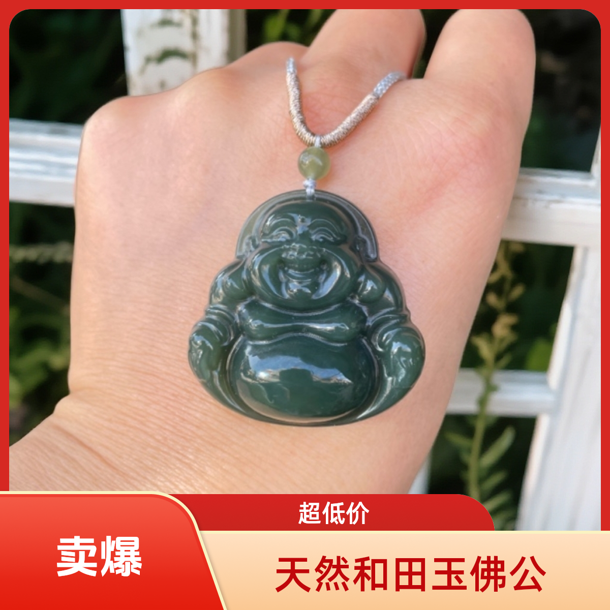 纯天然新疆且末和田玉佛公35吊坠毛衣链时尚百搭多样性拍一发一