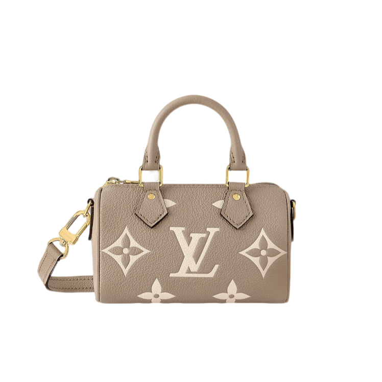 未使用 LouisVuitton/路易威登 speedy nano手提斜挎包全皮大象灰