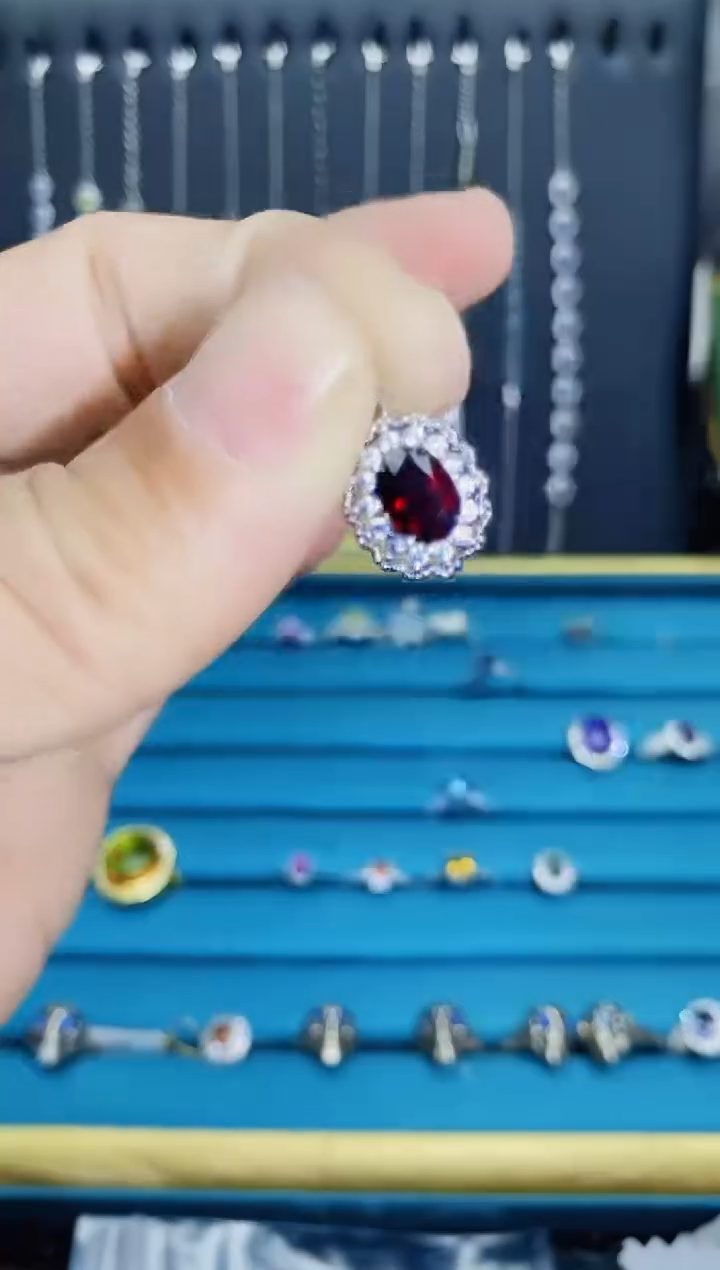 【闪购商品】石榴石吊坠(不含链)银S925镶嵌11211