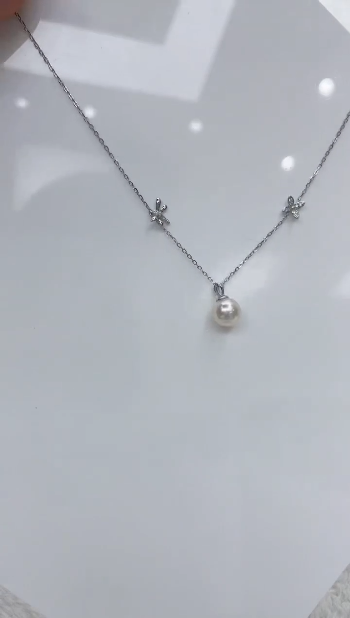 【闪购商品】海水珍珠颈饰银S925镶嵌海水珍珠项链