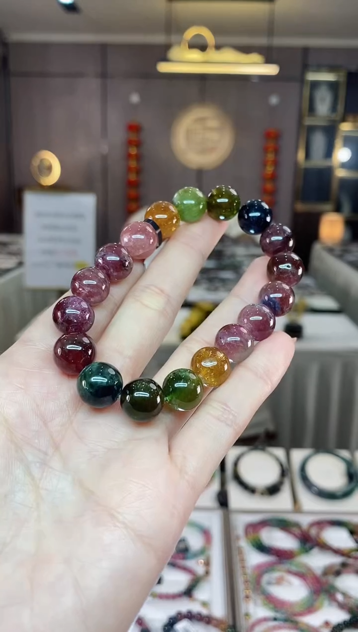 【闪购商品】碧玺单圈手串11mm+未镶嵌一物一证dan