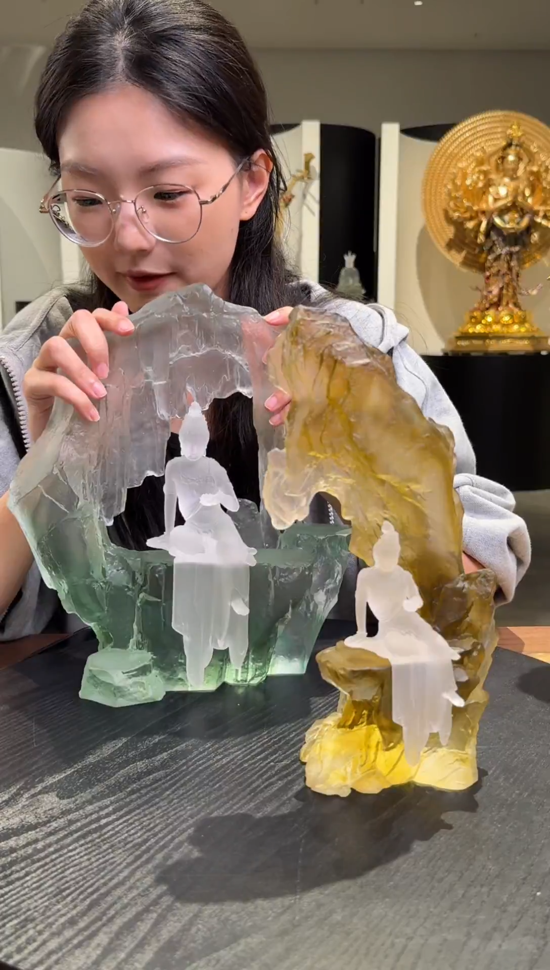 琉璃自在13公分观音