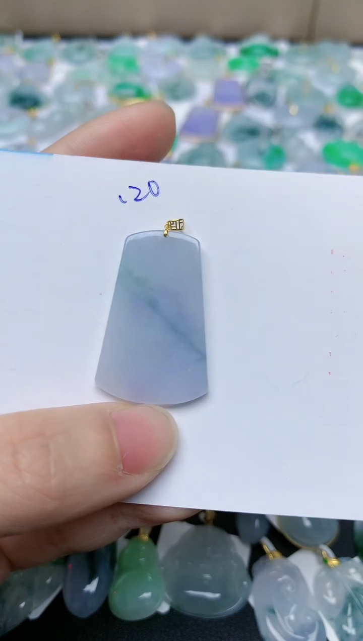 【闪购商品】翡翠颈饰18K金镶嵌天然翡翠A货    