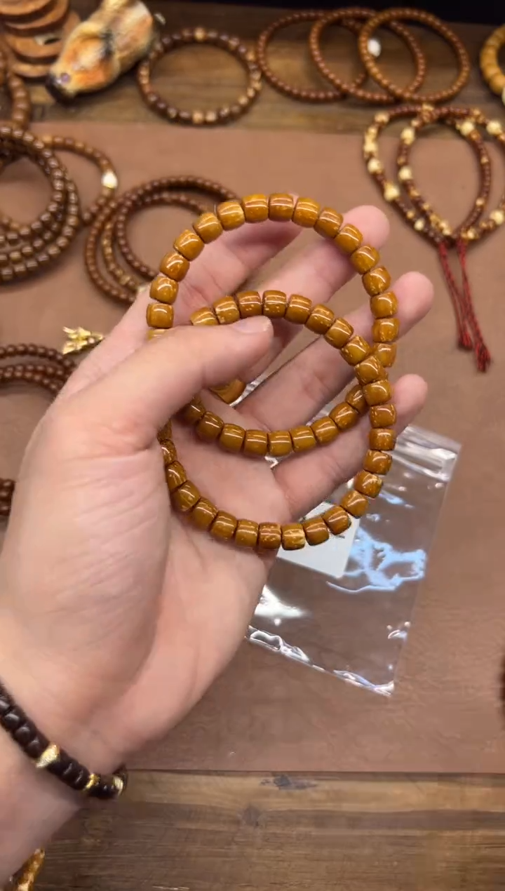 手串紫金鼠A842 78黄皮精工直切 实心