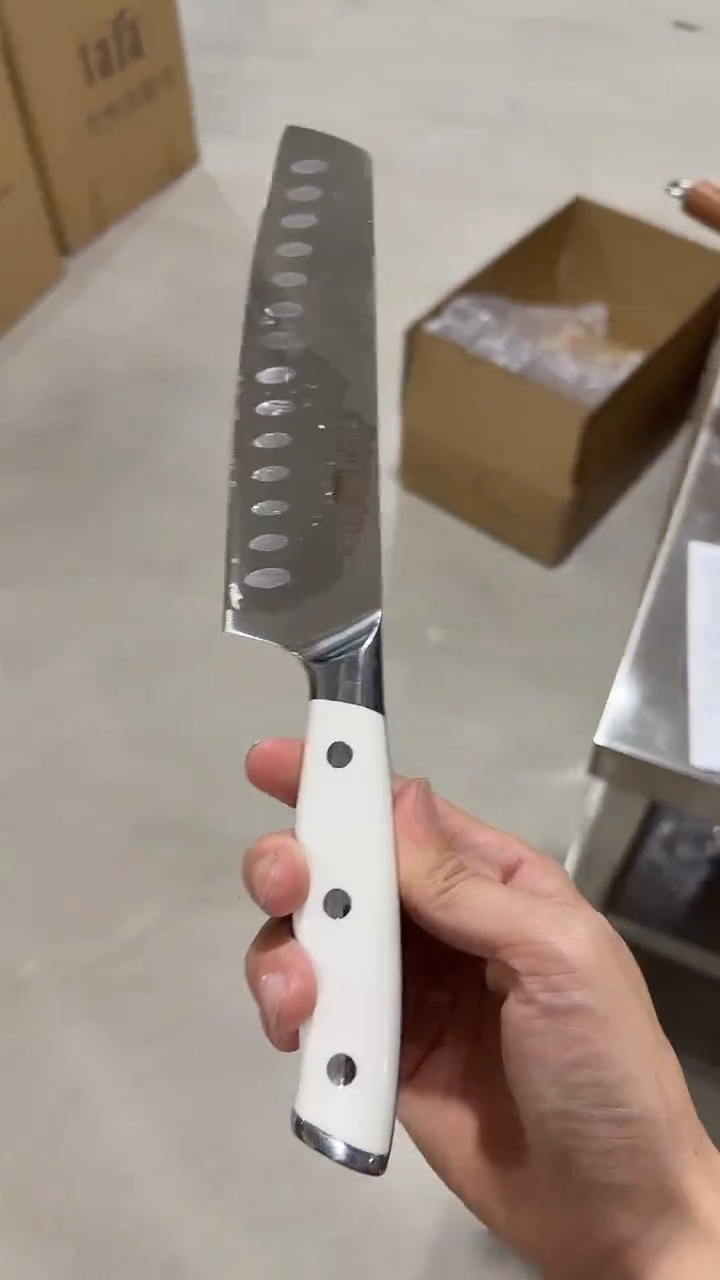 瓷片7寸三德白柄不锈钢d