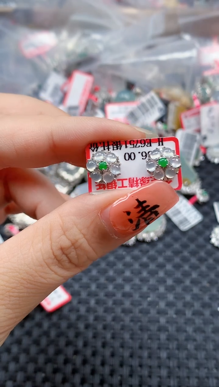 银S925镶嵌戒指翡翠天然A货缅甸翡翠