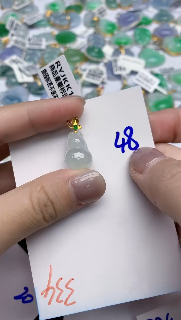 【闪购商品】翡翠颈饰18K金镶嵌天然翡翠A货