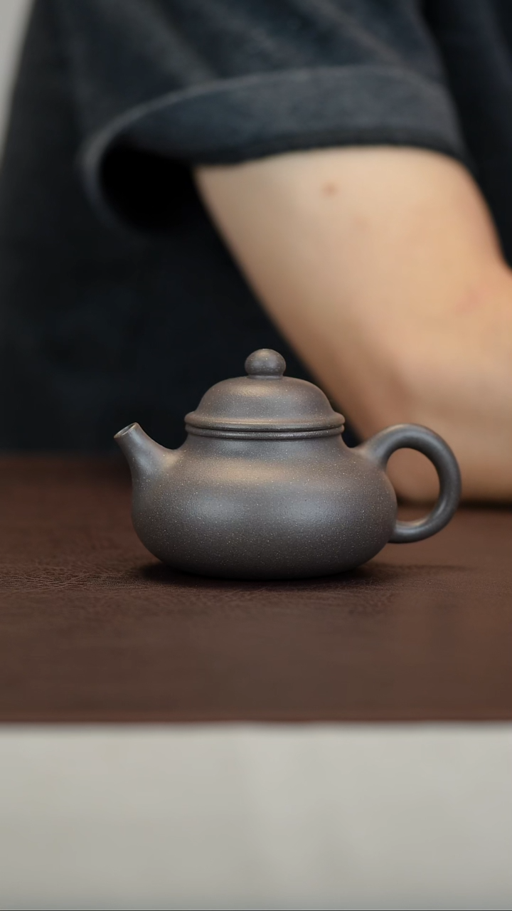 茶壶紫砂原矿千禧紫泥煤气窑容天150cc