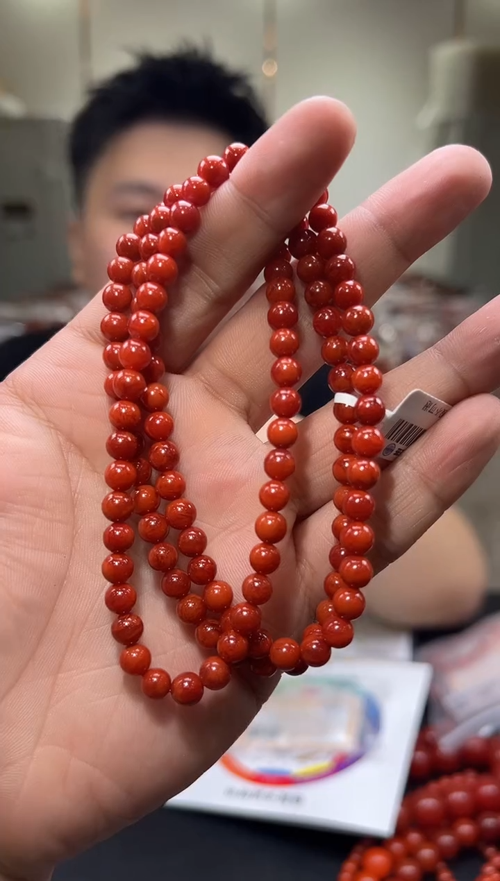 【闪购商品】南红玛瑙手链未镶嵌南红多圈6mm/yz01601多样性发货