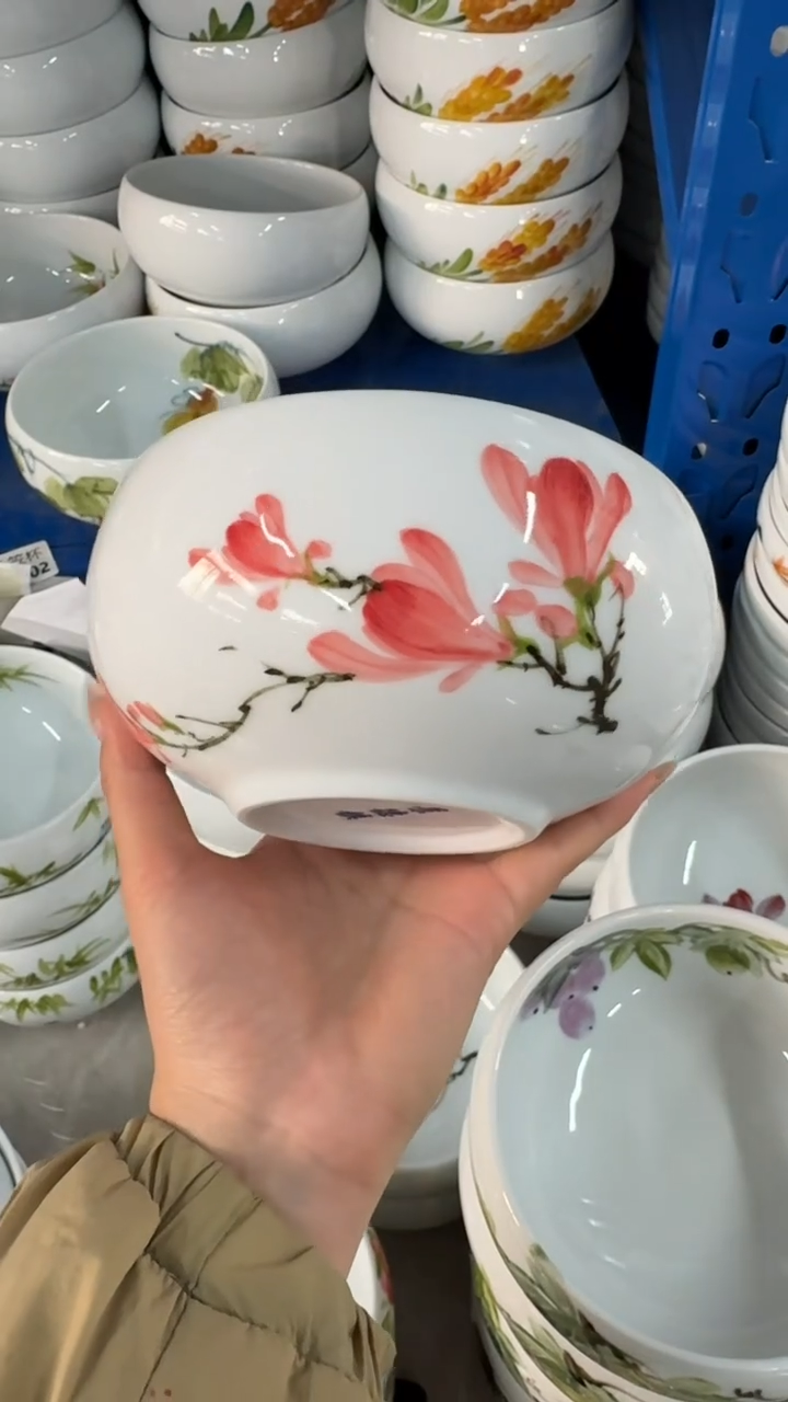 瓷片景德镇高温陶瓷食品级手绘釉中彩-大窝窝碗