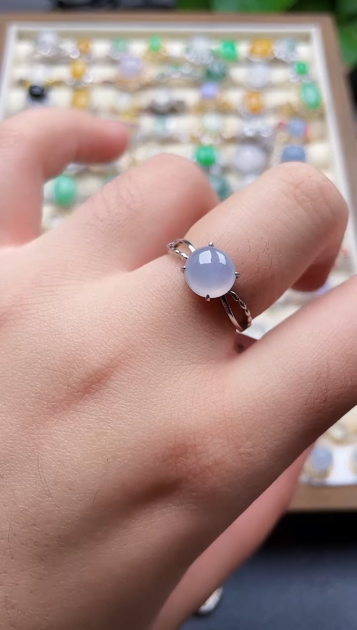 银S925镶嵌戒指翡翠128