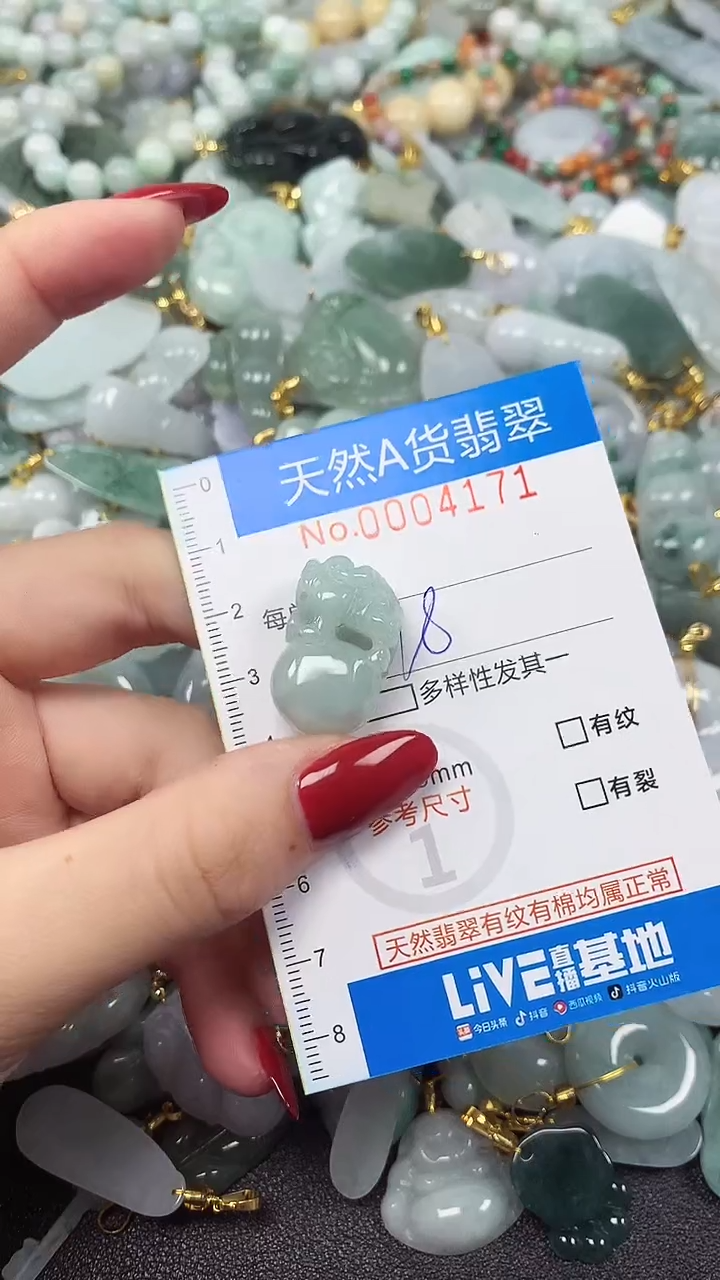 颈饰未镶嵌翡翠净货挂件-4171