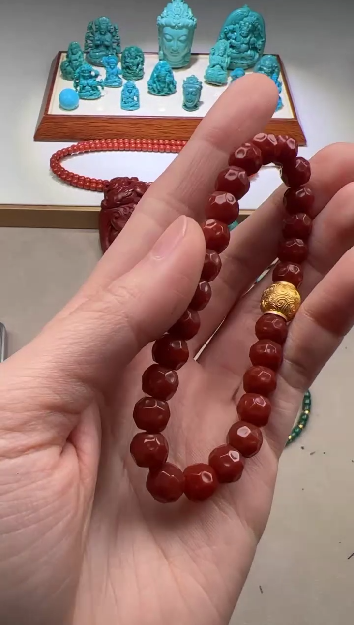 【闪购商品】南红玛瑙手串手串18K金镶嵌手串手串